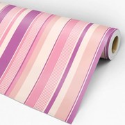 Papel de parede adesivo listrado rosa e nude