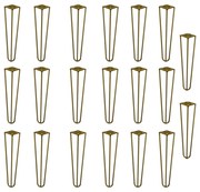 Kit 20 Pés de Metal 30 CM Hairpin Legs Mesa de Canto Rack e Puffs Dourado G41