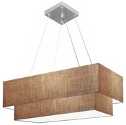 Lustre Pendente Retangular Palha MJ-4138 Para Mesa de Jantar e Estar