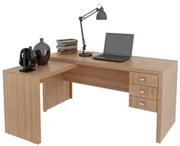 Mesa para Home Office com 03 Gavetas Amêndoa - Tecno Mobili