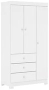 Guarda Roupa Infantil 99cm 3 Portas 3 Gavetas Duda Branco    - Phoenix