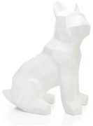 Escultura Decorativa Cachorro em Resina Branco Mate 26 cm -  D'Rossi