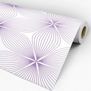 Papel de parede adesivo floral roxo e branco