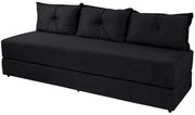 Sofá Cama Bicama 3 Lugares Casal Sofanete Suede Orthovida (Preto, Liso)