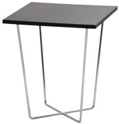 Mesa Lateral Breno Tampo MDF Preto Base Cromada 45 cm (LARG) - 41256 Sun House