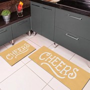 Jogo de Tapete de Cozinha, Cream Cheers - 2 Pças