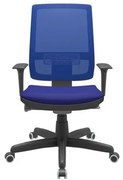 Cadeira Office Brizza Tela Azul Assento Aero Azul Autocompensador Base Standard 120cm - 63713 Sun House