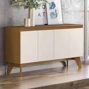 Buffet Aparador 4 Portas Quartzo Multiuso Nature/Off White