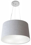 Lustre Pendente Cone Md-4153 Cúpula em Tecido 30/45x40cm Rustico Cinza - Bivolt