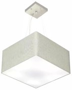 Lustre Pendente Quadrado Md-4195 Cúpula em Tecido 25/40x40cm Rustico Cinza - Bivolt