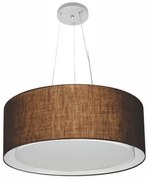 Lustre Pendente Cilíndrico Duplo Md-4124 Cúpula em Tecido 50x25cm Café - Bivolt