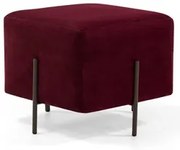 Puff Decorativo 45cm Base Aço Status C-278 Veludo Marsala - Domi