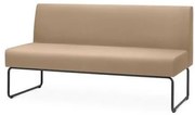 Sofa Pix Assento Courino Marrom Claro Base Aco Preto - 55118 Sun House