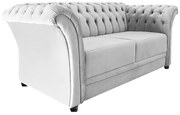 Namoradeira Chesterfield Sofia Suede Branco - ADJ Decor