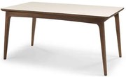 Mesa Jantar Caraiva em Madeira Verniz Avela Vidro OffWhite 160cm - 57659 Sun House