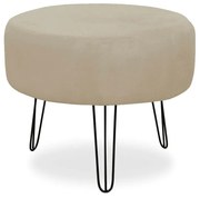 Puff Redondo para Sala Chloe Suede Nude