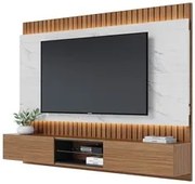 Painel Home Suspenso para TV 70 Pol. com LED 218cm Rios C05 Noce/Preto