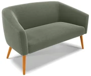Sofá 2 Lugares Namoradeira Pé Palito Castanho Stella Bouclê D03 - D'Rossi - Verde Pistache