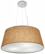 Lustre Pendente Cone Md-4062 Cúpula em Tecido 25/60x50cm Palha - Bivolt