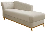 Recamier Vanessa 140cm Lado Direito Suede Bege - ADJ Decor