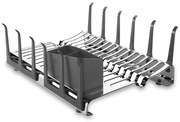 Escorredor de Lou&ccedil;a Grande Tramontina A&ccedil;o Inox com Secador de 12 Copos 16 Pratos + Porta Talheres Grafite