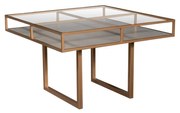 Mesa de Jantar Quadrada Luminus 120 cm - Fendi Nouveau c/ Detalhes Dourado Soleil