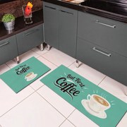 Jogo de Tapete de Cozinha, Coffee Machiatto - 2 Pças