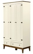 Armario Malibu 3 Portas e 2 Gavetas cor Off White com Amendoa 204 cm - 63656 Sun House