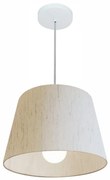 Lustre Pendente Cone Md-4240 Cúpula em Tecido 30/40x30cm Linho Bege - Bivolt