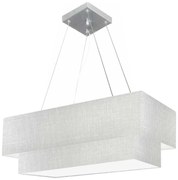 Lustre Pendente Retangular Rustico Cinza MJ-4322 Para Mesa de Jantar e Estar