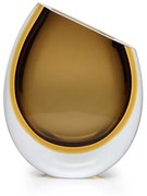 Vaso 96 MS Bicolor Fumê com Âmbar Murano Cristais Cadoro