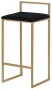 Banqueta Decorativa Jasmine Base Gold Suede Preto G41 - Gran Belo