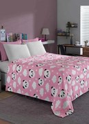 Manta Flannel 200 G/M² Panda Rosa Casal 1 Peça