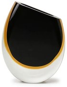 Vaso 96 MS Bicolor Preto com Âmbar Murano Cristais Cadoro