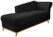 Recamier Vanessa 140cm Lado Esquerdo Suede Preto - ADJ Decor