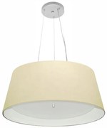 Lustre Pendente Cone Md-4015 Cúpula em Tecido 25/60x50cm Algodão Crú / Branco - Bivolt