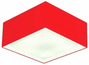 Plafon Para Banheiro Quadrado SB-3039 Cúpula Cor Vermelho