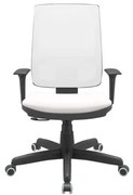 Cadeira Office Brizza Tela Branca Assento Vinil Branco RelaxPlax Base Standard 120cm - 63890 Sun House