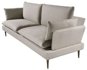 Sofa Living com 2 Lugares Assento Linho Fendi Base Madeira Palito Cor Mel - 50651 Sun House