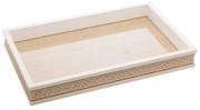 Bandeja Madeira Com Sisal Trançado Branca 30cm X 17cm X 4cm 13893 Woodart