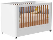 Berço Mini Cama Boom Plus com Rodízios - Branco Fosco