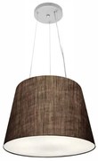 Lustre Pendente Cone Md-4152 Cúpula em Tecido 30/40x30cm Café - Bivolt