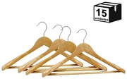 Kit 15 Cabides Terno Casaco de Madeira Alta Resistência Luxo