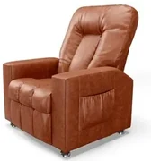 Poltrona do Papai Reclinável Para Cinema Praddo FH9 PU Camel - Mpozena