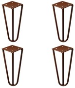 Kit 4 Pés de Metal 15 CM Hairpin Legs Mesas de Centro Puffs Bronze G41