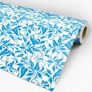 Papel de parede adesivo floral azul e branco