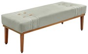 Recamier Decorativo 90cm Kors Veludo Pés de Madeira Prata G63 - Gran Belo