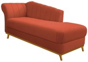 Recamier Vanessa 185cm Lado Direito Suede Terracota - ADJ Decor