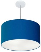 Lustre Pendente Cilíndrico Md-4101 Cúpula em Tecido 60x30cm Azul Marinho - Bivolt