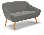 Namoradeira 02 Lugares Giovana Suede Grafite Pés Palito Castanho - D'Rossi